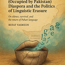 This piece visualises how language, identity, and erasure intertwine for the Jammu diaspora — a community often mistaken for others, yet carrying its own history, voice, and pain.  📖 Refat Yasmeen (2025) DOI: 10.6084/m9.figshare.30317410